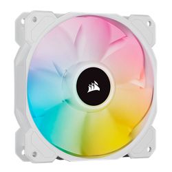 Corsair iCUE SP140 ELITE Performance 14cm PWM RGB Case Fan, 8 ARGB LEDs, Hydraulic Bearing, Single Fan Expansion Pack, White Cooling