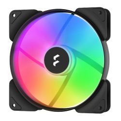 Fractal Design Aspect 14 14cm RGB Case Fan, Rifle Bearing, Supports Chaining, Aerodynamic Stator Struts, 1000 RPM, Black Frame Cooling