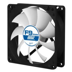 Arctic F9 9.2cm PWM PST Case Fan, Black & White, 9 Blades, Fluid Dynamic, 6 Year Warranty Cooling