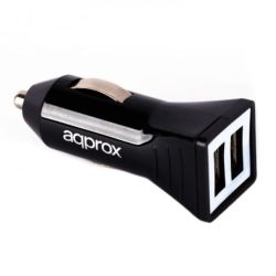 Approx (APPUSBCAR24B) 2 Port USB Car Adapter, 2 x USB-A, 5VDC / 2.4A, Black Powerbanks / Chargers