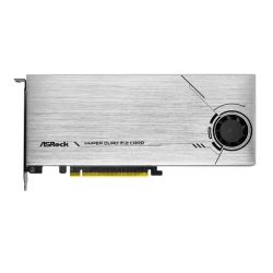 Asrock Hyper Quad M.2 Card, 4x Hyper M.2 NVMe, PCIe 4.0 x16, 64Gb/s, Intel VROC I/O Cards/Panels