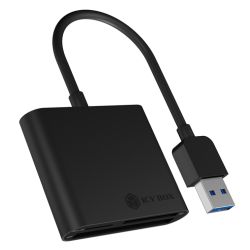 Icy Box IB-CR301-U3 External 3-Port Reader, SDmicroSDCF Cards, USB Powered