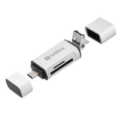 Sandberg 136-28 External Card Reader - USB-A, USB-C and Micro USB - 5 Year Warranty 
