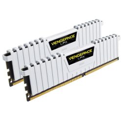 Corsair Vengeance LPX 16GB Kit (2 x 8GB), DDR4, 3000MHz (PC4-24000), CL15, XMP 2.0, DIMM Memory, White Memory - Desktop