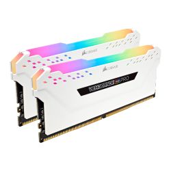 Corsair Vengeance RGB Pro 16GB Kit 2 x 8GB, DDR4, 3200MHz PC4-25600, CL16, XMP 2.0, White