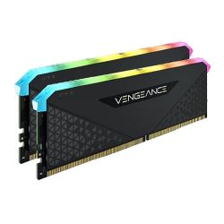 Corsair Vengeance RGB RT 16GB Memory Kit (2 x 8GB), DDR4, 3200MHz (PC4-25600), CL16, XMP 2.0, 10 LEDs, AMD Optimised, Black