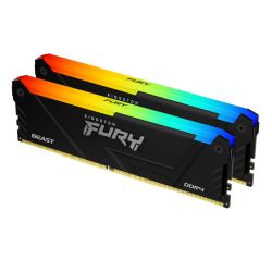 Kingston Fury Beast RGB 16GB Kit 2 x 8GB, DDR4, 3200MHz PC4-25600, CL16, XMP, DIMM Memory