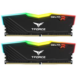 Team T-Force Delta RGB 16GB Kit 2 x 8GB, DDR4, 3200MHz PC4-25600, CL16, XMP 2.0, DIMM Memory, Black