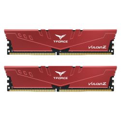Team T-Force Vulcan Z 32GB Kit 2 x 16GB, DDR4, 3200MHz PC4-25600, CL16, XMP 2.0, DIMM Memory, Red