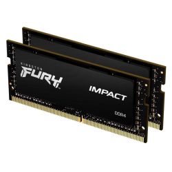 Kingston Fury Impact 32GB Kit 2 x 16GB, DDR4, 3200MHz PC4-25600, CL20, SODIMM Memory