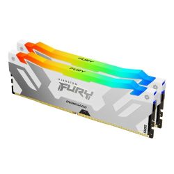Kingston Fury Renegade RGB 32GB Kit 2 x 16GB, DDR5, 8000MHz, CL38, 1.45V, ECC, XMP 3.0, PMIC, DIMM Memory, WhiteSilver