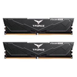Team T-Force Vulcan 64GB Kit 2 x 32GB, DDR5, 6000MHz, CL38, ECC, AMD EXPO & Intel XMP 3.0, PMIC, DIMM Memory, Black