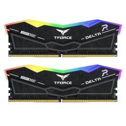 Team T-Force Delta RGB 64GB Kit 2 x 32GB, DDR5, 6400MHz PC5-51200, CL40, ECC, AMD EXPO & XMP 3.0, PMIC, DIMM Memory, Black