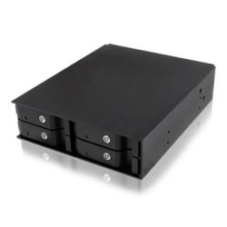 Icy Box Backplane for 4 x 2.5 HDDSSD Drives, Fits 5.25 Bay, Aluminium, Lockable