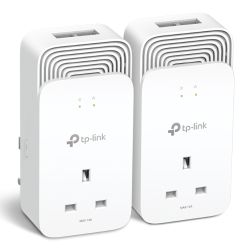 TP-LINK PG2400P KIT Wired 1428Mbps G.hn2400 Powerline Adapter Kit, AC Pass Through, 2-Port, Power Saving Mode