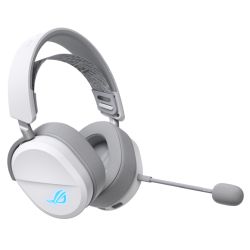 Asus ROG Pelta Tri-Mode RGB Wireless Lightweight Gaming Headset, 2.4GHzBtoothUSB-C, 50mm Titanium Drivers, 10mm Super-Wideband Mic, White