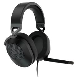 Corsair HS65 Surround Gaming Headset, 3.5mm Jack USB Adapter, 7.1 Surround, Flip-To-Mute Mic, SoundID Customisation, Carbon 