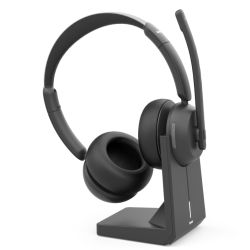 Hama BT-800 Bluetooth2.4GHz Headset w Charging Station, Multipoint, MonoStereo, On Call LED, Up to 30hrs Battery, Black