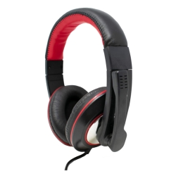 Jedel Gaming Headset, USB, 40mm Drivers, Adjustable mic, Inline Controls, Black/Red