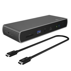 Icy Box IB-DK8801-TB4 Thunderbolt 4 Type-C 10-in-1 Docking Station w PD 96W - 2x TB Type-C, 4x USB-A, RJ45, Audio inout, SD Card Reader