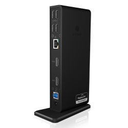 Icy Box IB-DK2251AC USB-AC 11-in-1 Docking Station - 6x USB-A, 2x HDMI, RJ45, 3.5mm Jack, 1x USB-A Charging