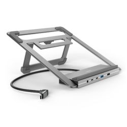 Hama Connect2Office USB-C 12-in-1 Docking Station & Laptop Stand - USB-C PD Power, 2x USB-C, 4x USB-A, 2x HDMI, DisplayPort, RJ45, 3.5mm Jack