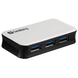 Sandberg External 4-Port USB 3.0 Hub, Overload Protection, Mains/USB Powered, 5 Year Warranty USB Hubs