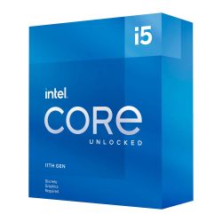 Intel Core i5-11600KF CPU, 1200, 3.9 GHz 4.9 Turbo, 6-Core, 125W, 14nm, 12MB Cache, Overclockable, Rocket Lake, No Graphics, NO HEATSINKFAN