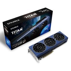 Sparkle Intel ARC A750 TITAN OC, 8GB DDR6, PCIe4, HDMI, 3 DP, 2200MHz Clock, 0dB Cooling, LED Temperature Display, Overclocked, VGA Holder *TESTED IN HOUSE*