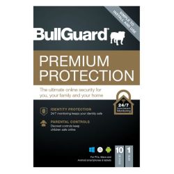 Bullguard Premium Protection 2021 Retail Box - Single 10 User Licences - 1 Year - PC, Mac & Android Anti-Virus