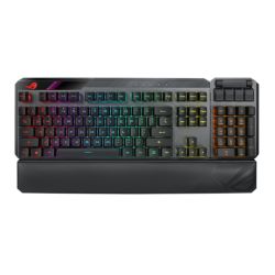 Asus ROG CLAYMORE II RGB Mechanical Gaming Keyboard w PBT Keycaps, WiredWireless, RX Blue Mechanical Switches, Fully Programmable Keys, Detachable Numpad & Wrist Rest