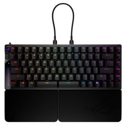 Asus ROG FALCATA Compact 75 Split RGB Gaming Keyboard, WirelessBtoothUSB, Magnetic Switches, Rapid Trigger, Multi-Function Wheel, Black