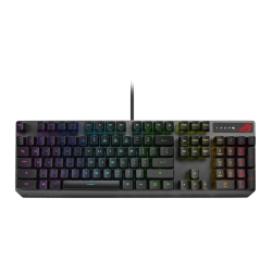 Asus ROG Strix SCOPE RX Optical Mechanical RGB Gaming Keyboard, All-round Illumination, IP56, USB Passthrough, Alloy Top Plate, FPS-ready, Stealth Key