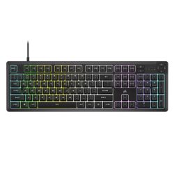 Corsair K55 CORE RGB Membrane Gaming Keyboard, USB, 10-Zone RGB, 12-Key Rollover, Dedicated Media Keys, 6 Macros