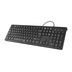 Hama KC-200 Multimedia Keyboard, USB, Flat Keys, Splash Proof