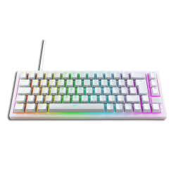 Xtrfy K5 Compact Transparent White RGB 65 Mechanical Gaming Keyboard, Kailh Red Switches, Per-key RGB Lighting, Hot-Swap Switches, Sound-Dampening
