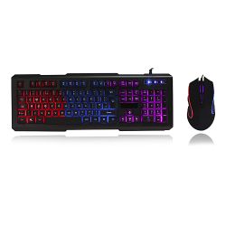 Spire Avenger Illuminated Gaming Desktop Kit, 3-Colour LED Backlit Keyboard, 1600/2400/3200 DPI Mouse Keyboard & Mouse Kits