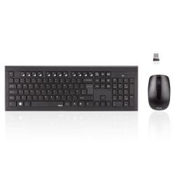 Hama Cortino Wireless Keyboard and Mouse Desktop Kit, Soft Touch Keys, 12 Media Keys, Up to 1600 DPI Mouse