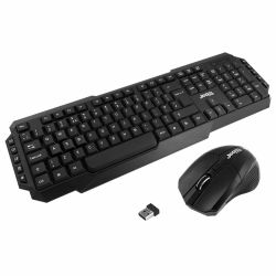 Jedel WS880 Wireless Gaming Desktop Kit, Nano USB, Multimedia Keyboard, 800-2000 DPI Mouse, Black