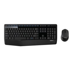 Logitech MK345 Comfort Wireless Keyboard and Mouse Desktop Kit , USB, Multimedia, Spill Resistant