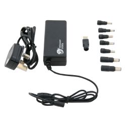 Powercool Universal 90W Laptop PSU, 18-20V, 8 Adapters, Auto Select Laptop Power Supplies