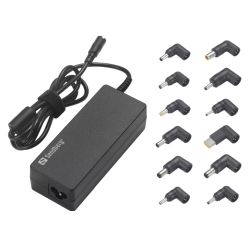 Sandberg Universal 90W Laptop PSU, 15-20V6A Max, 12 Adapters, Auto Select, UK & EU Power Cables, 5 Year Warranty