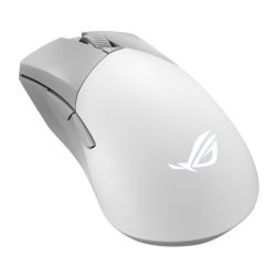 Asus ROG Gladius III WirelessBluetoothUSB Aimpoint Gaming Mouse, 36000 DPI, Swappable Switches, 0 Click Latency, RGB, Mouse Grip Tape, White