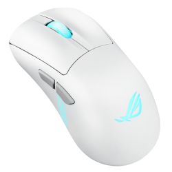 Asus ROG Keris II Origin Wireless Lightweight RGB Gaming Mouse, WiredWirelessBtooth, AimPoint Pro Sensor, Push-Fit Switch Socket, 42000 DPI, Moonlight White