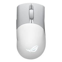 Asus ROG Keris AimPoint WiredWirelessBluetooth Optical Gaming Mouse, 36000 DPI, Swappable Switches, RGB, Mouse Grip Tape, White