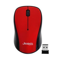 Jedel W920 Wireless Optical Mouse, 1000 DPI, Nano USB, 3 Buttons, Deep Red & Black Mice
