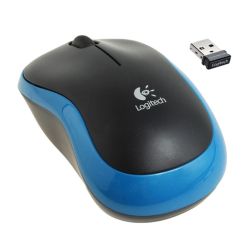 Logitech M185 Wireless Notebook Mouse, USB Nano Receiver, BlackBlue