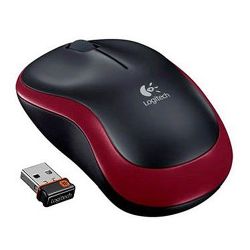 Logitech M185 Wireless Notebook Mouse, USB Nano Receiver, BlackRed