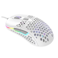 XTRFY M42 Wired Optical Ultra-Light Gaming Mouse, USB, 400-16000 DPI, Omron Switches, Adjustable RGB, Modular Design, White Mice