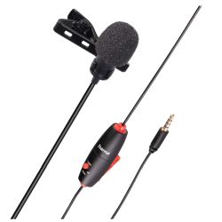 Hama Smart Lavalier Clip-On Microphone, 3.5mm Jack, OnOff Switch, 6 Metre Cable, Bag